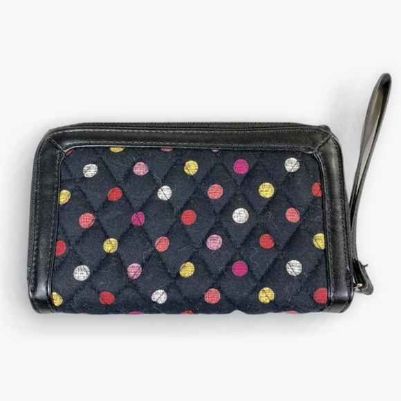 Vera Bradley Ultimate Wristlet Havana Dots Quilted Faux Leather Trim Clutch - Picture 7 of 11